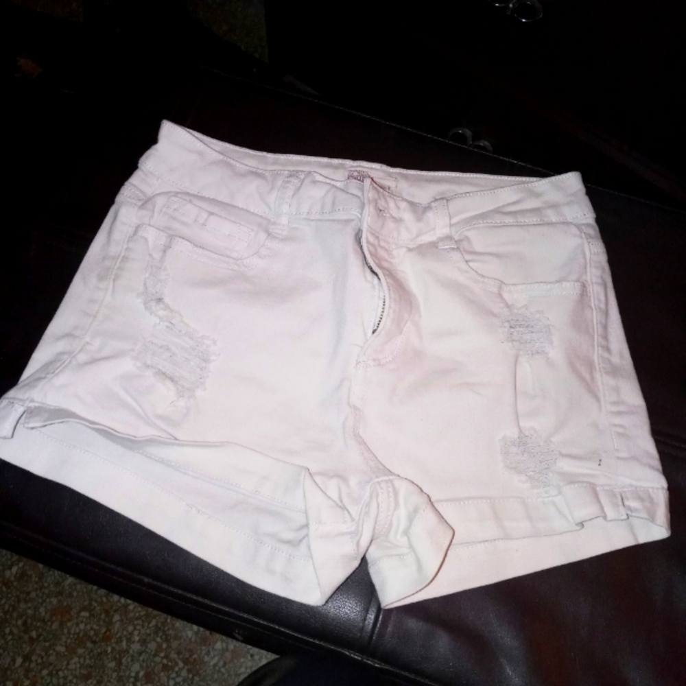 So heritage high waist white jean shorts